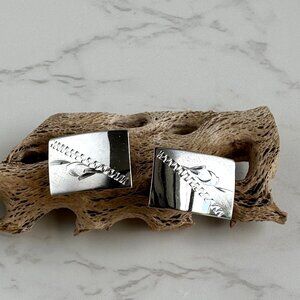 Sterling Silver Cuff Links, Engravable Minimalist